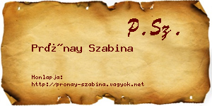 Prónay Szabina névjegykártya