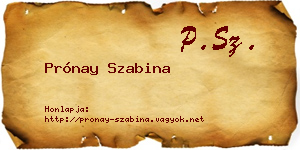 Prónay Szabina névjegykártya