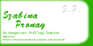 szabina pronay business card